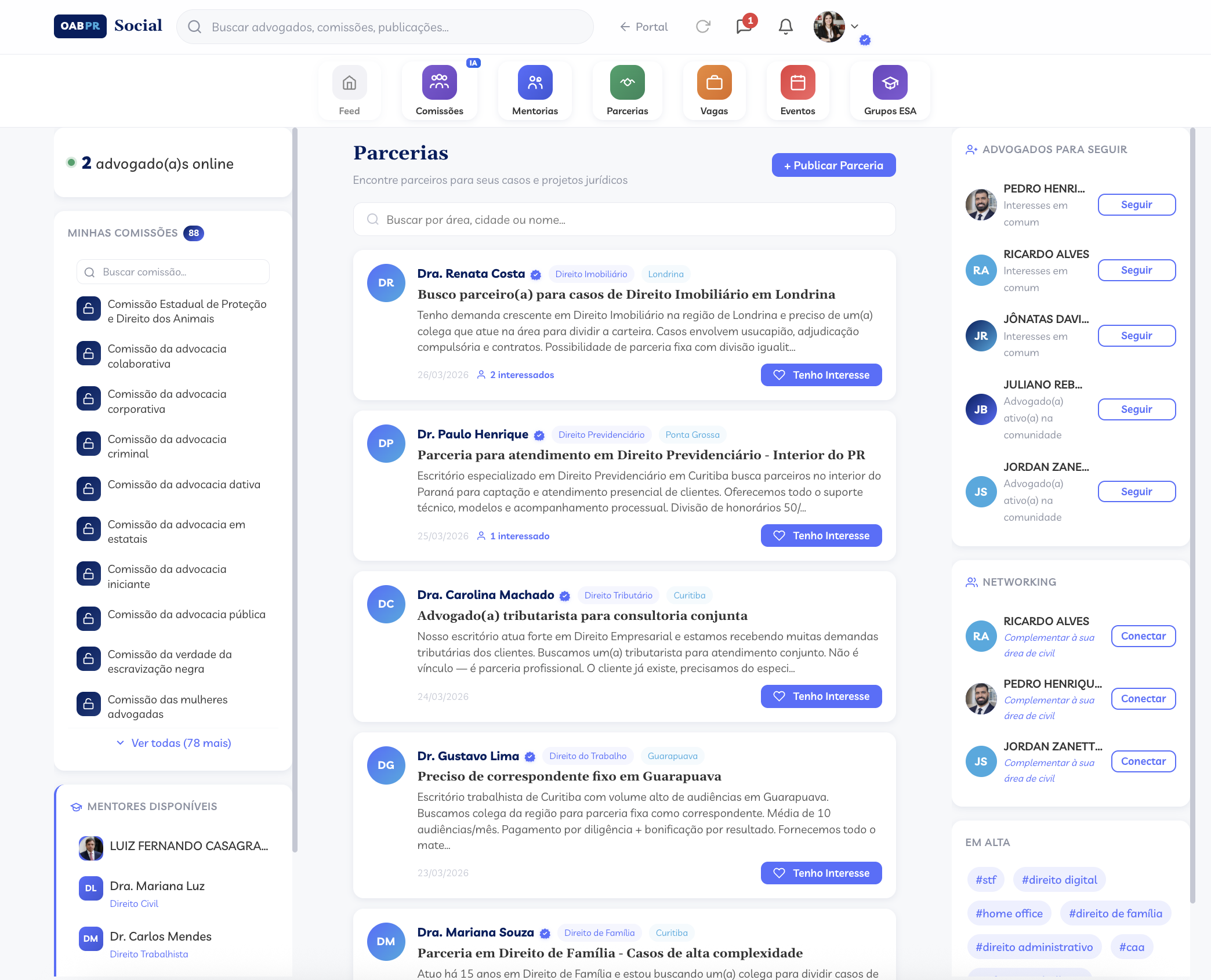 Parcerias entre advogados