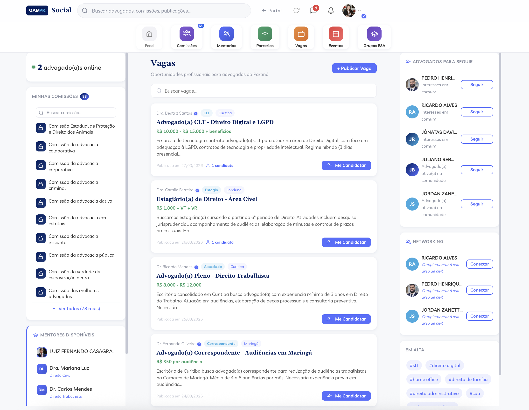 Vagas para advogados